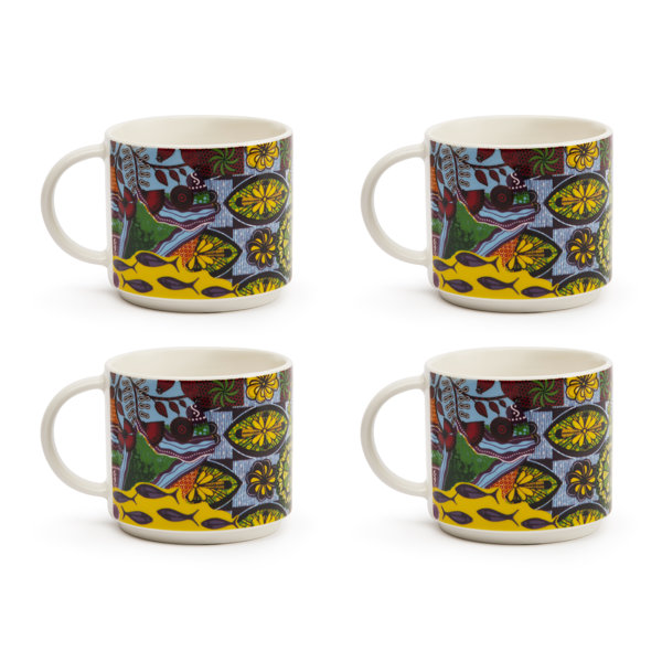Excelsa Afrika Set Of 4 Tea Cups Wayfair.co.uk